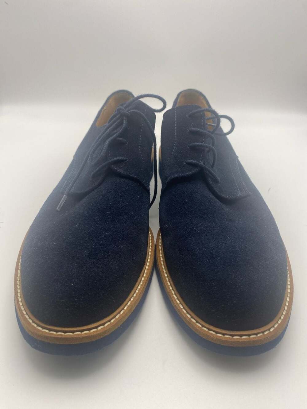 Austen Heller Suede Oxford Shoes Size 9.5 Blue Lace Up Dress Shoes (DS1005)